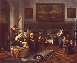 Jan Steen The Christening painting